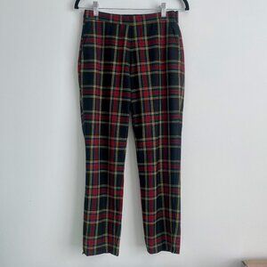 J.Crew Plaid Straight Leg Wool Blend Pants Size 2